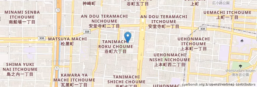 Mapa de ubicacion de 桃園幼稚園 en Japan, 大阪府, Osaka, 中央区.