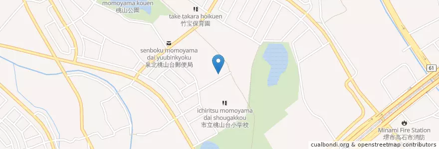 Mapa de ubicacion de 元　桃山台幼稚園 en 日本, 大阪府, 堺市, 南区.