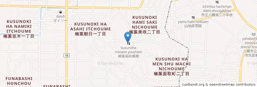 Mapa de ubicacion de 樟葉南幼稚園 en 日本, 大阪府, 枚方市.