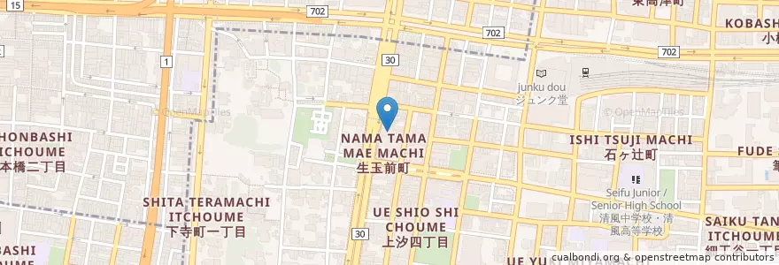 Mapa de ubicacion de 歓喜会辻外科病院 en Japan, 大阪府, Osaka, 天王寺区.