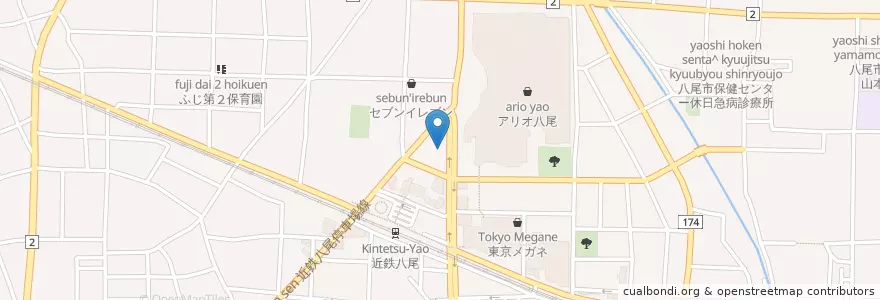 Mapa de ubicacion de 東朋八尾病院 en Япония, Осака, 八尾市.