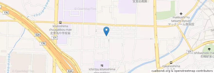 Mapa de ubicacion de 池田北豊島郵便局 en ژاپن, 大阪府, 池田市.