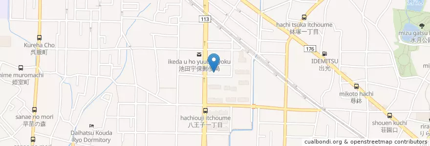 Mapa de ubicacion de 池田市消防本部 en 日本, 大阪府, 池田市.