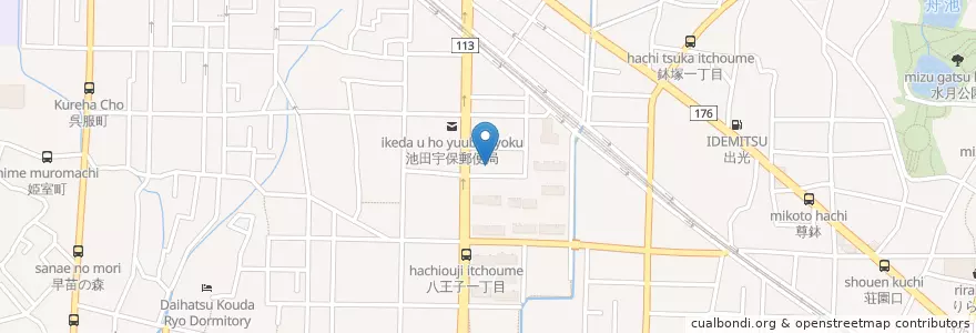 Mapa de ubicacion de 池田市消防署 en Japonya, 大阪府, 池田市.