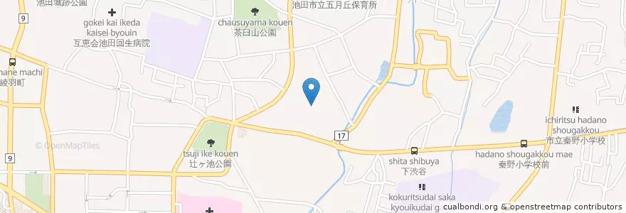 Mapa de ubicacion de 池田市立図書館 en Japón, Prefectura De Osaka, 池田市.