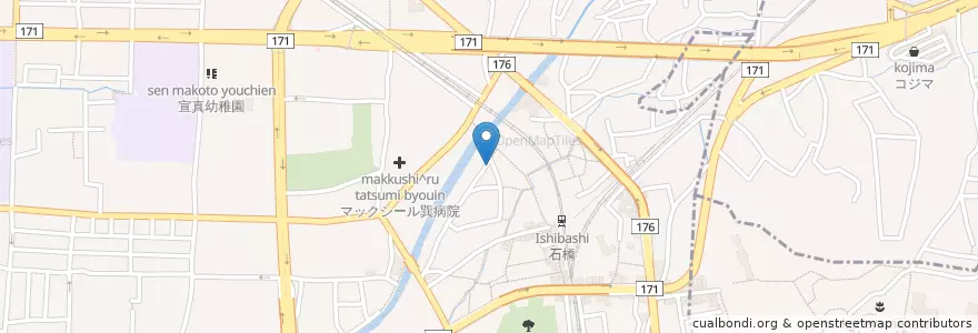 Mapa de ubicacion de 池田石橋郵便局 en ژاپن, 大阪府, 池田市.