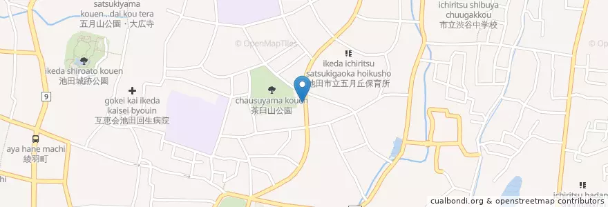 Mapa de ubicacion de 池田警察署五月ケ丘交番 en Japão, 大阪府, 池田市.