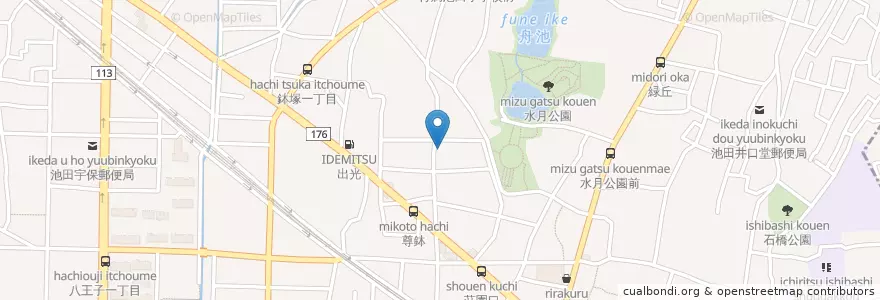 Mapa de ubicacion de 池田鉢塚郵便局 en 日本, 大阪府, 池田市.