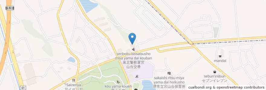 Mapa de ubicacion de 泉北宮山台郵便局 en 日本, 大阪府, 堺市, 南区.