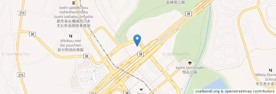 Mapa de ubicacion de 泉北警察署光明池駅前交番 en Japan, 大阪府, 和泉市.