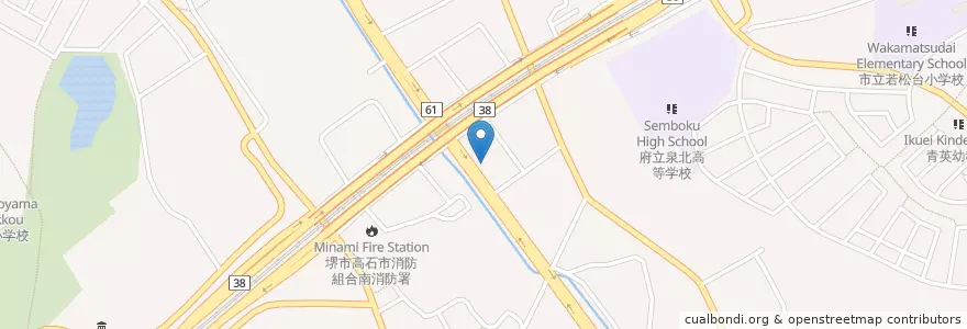 Mapa de ubicacion de 泉北郵便局 en Japan, 大阪府, 堺市, 南区.