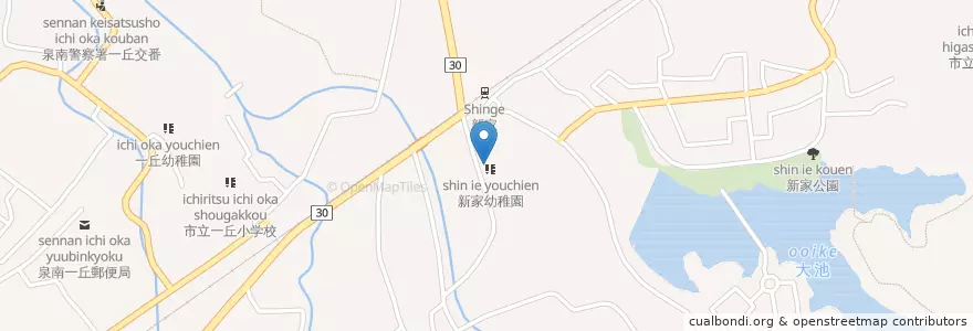 Mapa de ubicacion de 泉南警察署新家交番 en 일본, 오사카부, 泉南市.