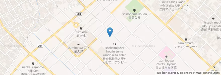 Mapa de ubicacion de 泉大津公共職業安定所 en Japão, 大阪府, 泉大津市.