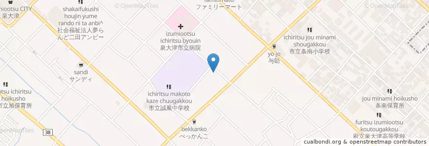 Mapa de ubicacion de 泉大津池浦郵便局 en Jepun, 大阪府, 泉大津市.