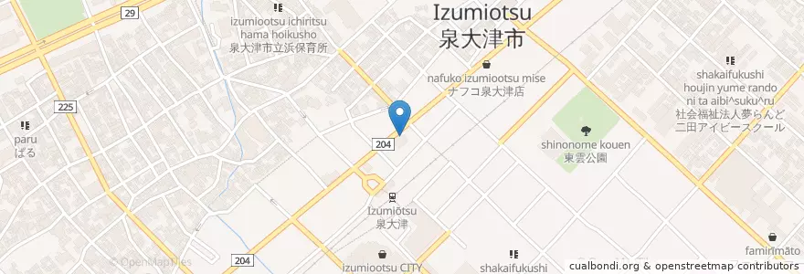 Mapa de ubicacion de 泉大津警察署 en Jepun, 大阪府, 泉大津市.