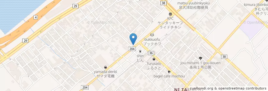 Mapa de ubicacion de 泉大津警察署松之浜交番 en اليابان, أوساكا, 泉大津市.