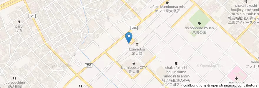 Mapa de ubicacion de 泉大津警察署泉大津駅前交番 en اليابان, أوساكا, 泉大津市.