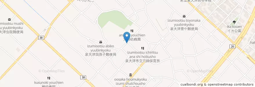 Mapa de ubicacion de 泉大津警察署穴師交番 en 日本, 大阪府, 泉大津市.