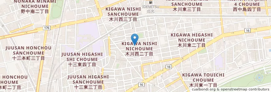 Mapa de ubicacion de 淀川木川西郵便局 en Japan, 大阪府, Osaka, 淀川区.