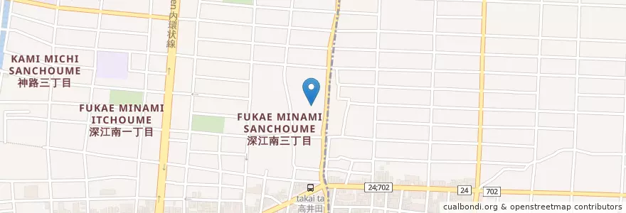 Mapa de ubicacion de 深江幼稚園 en Jepun, 大阪府, 東大阪市, 大阪市.