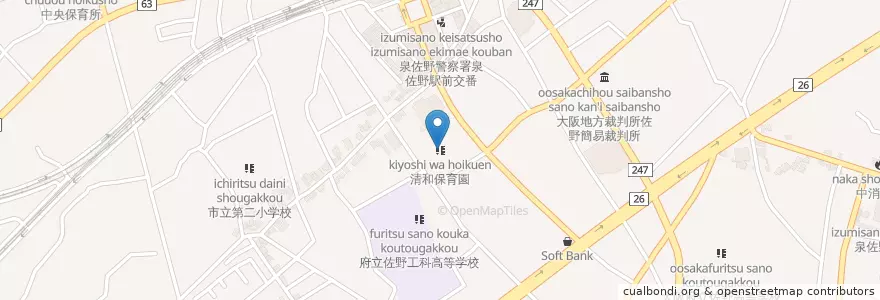 Mapa de ubicacion de 清和保育園 en Japan, 大阪府, 泉佐野市.