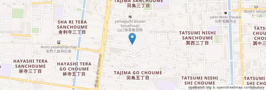 Mapa de ubicacion de 生野田島郵便局 en ژاپن, 大阪府, 大阪市, 生野区.