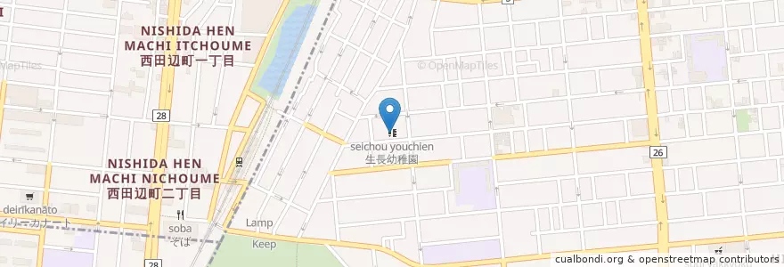 Mapa de ubicacion de 生長幼稚園 en اليابان, أوساكا, أوساكا, 東住吉区.