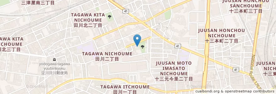 Mapa de ubicacion de 田川幼稚園 en Japan, 大阪府, Osaka, 淀川区.