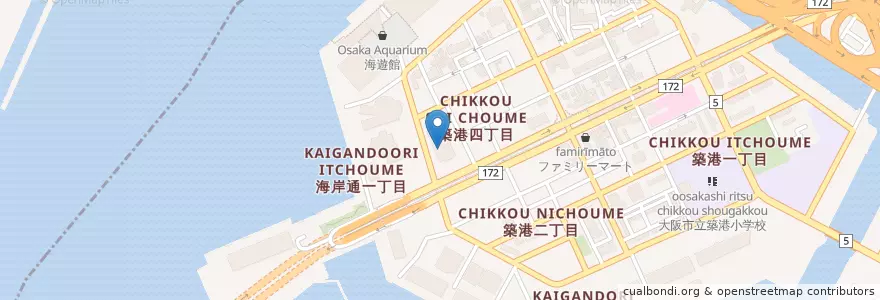Mapa de ubicacion de 神戸植物防疫所大阪支所 en ژاپن, 大阪府, 大阪市, 港区.