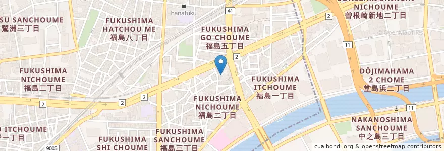 Mapa de ubicacion de 福島幼稚園 en Japan, 大阪府, Osaka, 北区, 福島区.