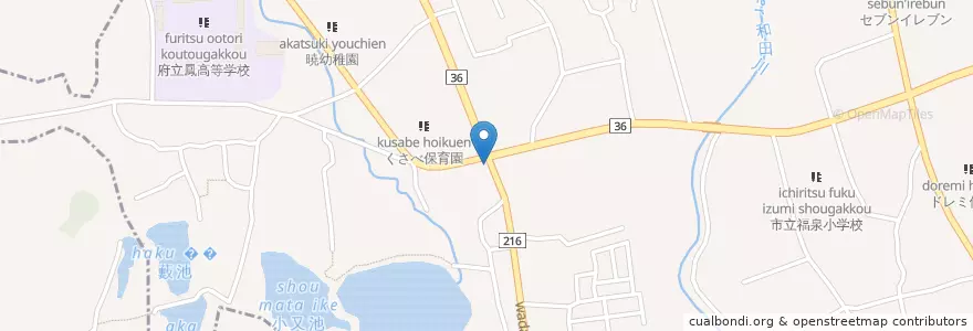Mapa de ubicacion de 福泉郵便局 en Japonya, 大阪府, 堺市, 西区.