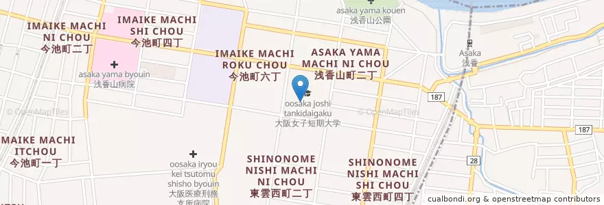 Mapa de ubicacion de 私立香ヶ丘リベルテ高等学校 en Japonya, 大阪府, 堺市, 堺区.