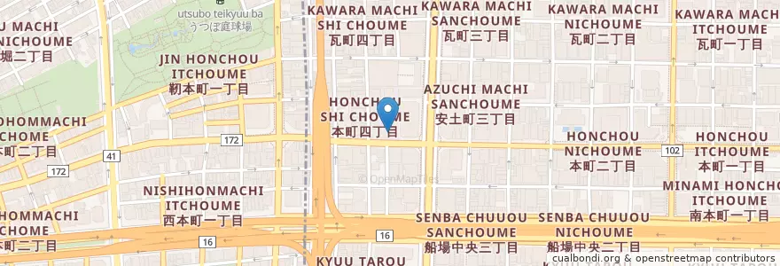 Mapa de ubicacion de 相愛中学校 en Japão, 大阪府, 大阪市, 中央区.