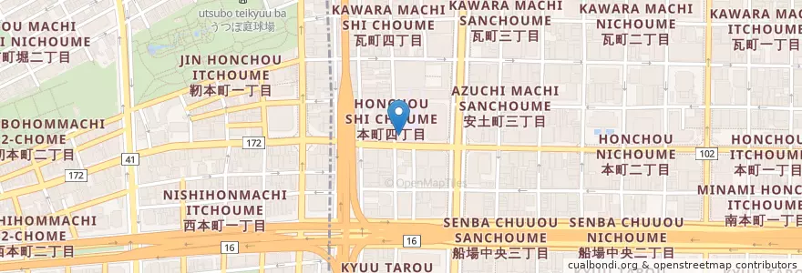 Mapa de ubicacion de 相愛高等学校 en Japan, 大阪府, Osaka, 中央区.