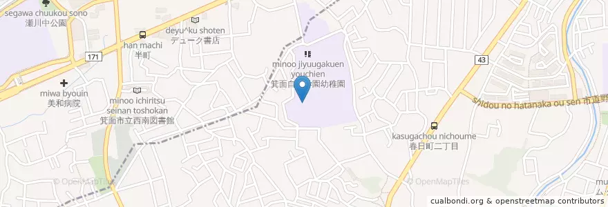 Mapa de ubicacion de 中学校 en اليابان, أوساكا, 豊中市.