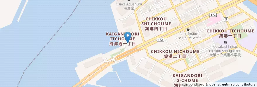 Mapa de ubicacion de 税関研修所大阪支所 en Япония, Осака, 大阪市, 港区.