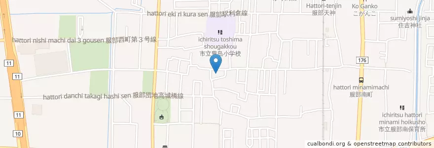 Mapa de ubicacion de 穂積幼稚園 en 日本, 大阪府, 豊中市.