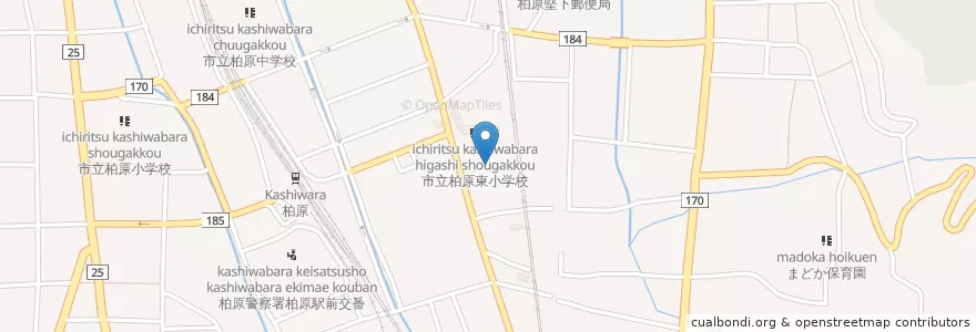 Mapa de ubicacion de 第二白鳩幼稚園 en Japan, Präfektur Osaka, 柏原市.