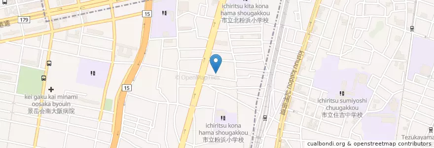 Mapa de ubicacion de 粉浜幼稚園 en Japón, Prefectura De Osaka, Osaka, 住之江区.