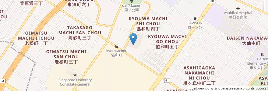 Mapa de ubicacion de 耳原総合病院 en 일본, 오사카부, 사카이시, 堺区.