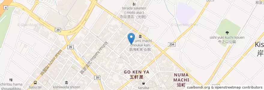 Mapa de ubicacion de 聖母幼稚園 en Japón, Prefectura De Osaka, 岸和田市.