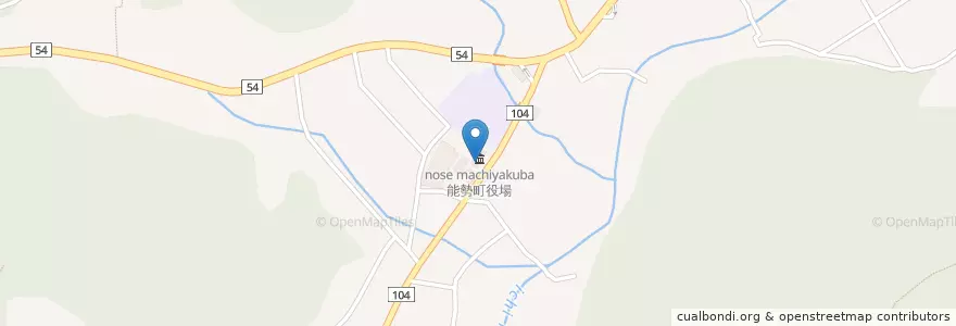 Mapa de ubicacion de 能勢町役場 en 일본, 오사카부, 豊能郡, 能勢町.