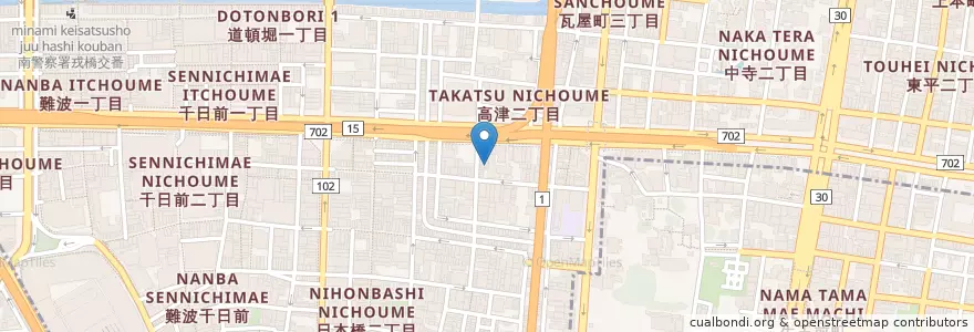 Mapa de ubicacion de 脳神経外科日本橋病院 en Japan, 大阪府, Osaka, 中央区.