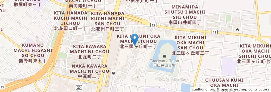 Mapa de ubicacion de 花田口聖母幼稚園 en Japan, 大阪府, 堺市, 堺区.