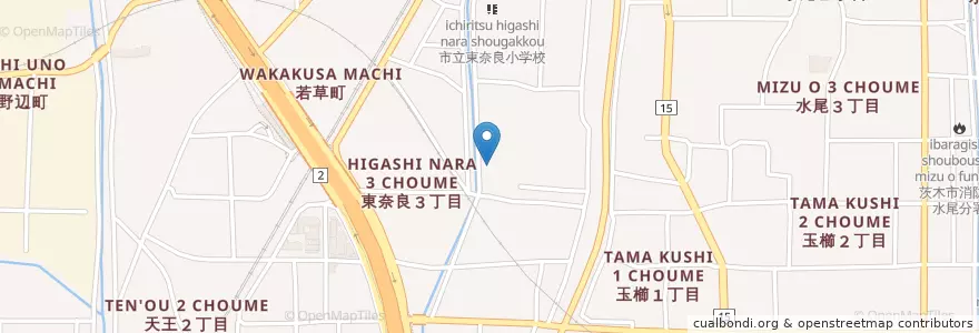 Mapa de ubicacion de 茨木市立玉櫛保育所 en اليابان, أوساكا, 茨木市.