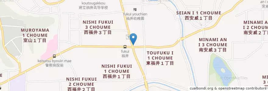 Mapa de ubicacion de 茨木福井郵便局 en Japan, 大阪府, 茨木市.