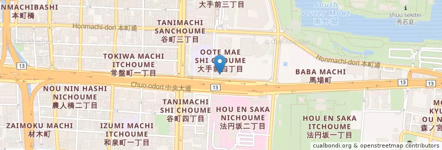 Mapa de ubicacion de 製品評価技術基盤機構生活・福祉技術センター(大阪) en 日本, 大阪府, 大阪市, 中央区.