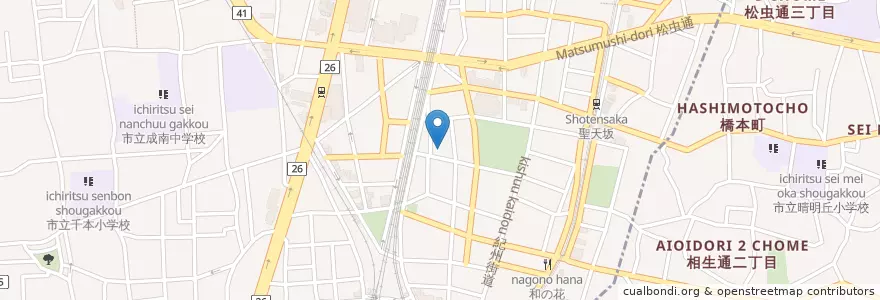 Mapa de ubicacion de 西成岸里東郵便局 en Japan, 大阪府, Osaka, 西成区.