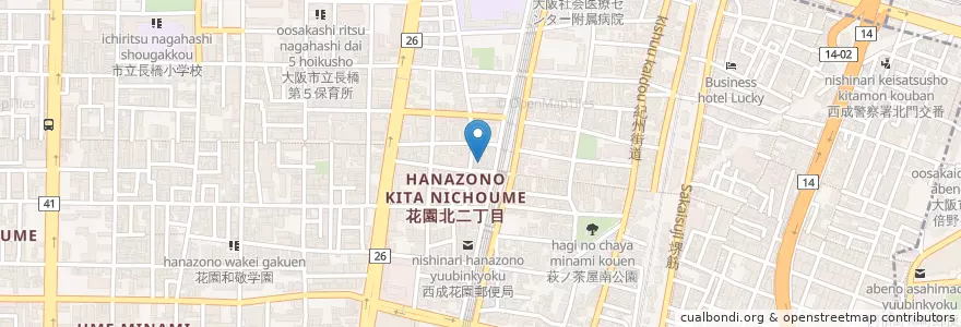 Mapa de ubicacion de 西成警察署萩之茶屋交番 en 日本, 大阪府, 大阪市, 西成区.