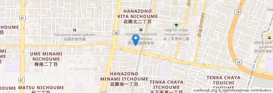 Mapa de ubicacion de 西成警察署飛田交番 en 日本, 大阪府, 大阪市, 西成区.